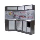 Complete werkplaatsinrichting, werkbank + hoekstuk met metaal omkleed werkblad, gereedschapskast, 223 x 200 cm