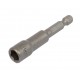 Dop bit adapter 1/4" sleutelwijdte 8 mm. lengte 65 mm. - magnetische adapter voor boormachine