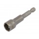 Dop bit adapter 1/4" sleutelwijdte 12 mm. lengte 65 mm. - magnetische adapter voor boormachine