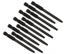 Set van 10 magnetische torx bits T 20 van gehard gereedschapsstaal - 1/4 “- lengte 75 mm.