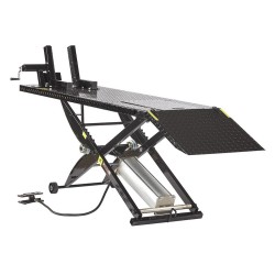 Extra brede heftafel motorfiets pneumatisch zwart