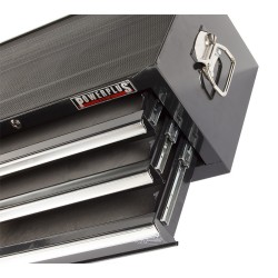 Werkbank zwart 200 cm met zinken werkblad en 2 gereedschapskisten Werkbank zwart 200 cm met zinken werkblad en 2 gereedschapskisten