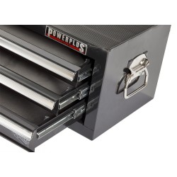 Werkbank zwart 200 cm met zinken werkblad en 2 gereedschapskisten Werkbank zwart 200 cm met zinken werkblad en 2 gereedschapskisten