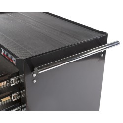 Gevulde gereedschapswagen zwart, 5 laden gevuld met gereedschap in foam inleg Gevulde gereedschapswagen zwart, 5 laden gevuld met gereedschap in foam inleg