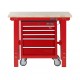 WERKBANK PP-T 0445 - 120 CM HARDHOUTEN BLAD EN 5 LADEN WAGEN