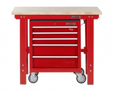 WERKBANK PP-T 0445 - 120 CM HARDHOUTEN BLAD EN 5 LADEN WAGEN