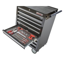 Set vijlen – ijzerzaag – schuifmaat – blikschaar – voelermaten – rolmaat – led lamp in foam inleg