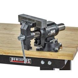 Multifunctionele bankschroef 100 mm. draaibare uitvoering met aambeeld