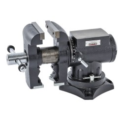 Multifunctionele bankschroef 125 mm. draaibare uitvoering met aambeeld en 2 buizenklemmen Multifunctionele bankschroef 125 mm. draaibare uitvoering met aambeeld en 2 buizenklemmen