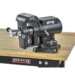 Multifunctionele bankschroef 125 mm. draaibare uitvoering met aambeeld en 2 buizenklemmen Multifunctionele bankschroef 125 mm. draaibare uitvoering met aambeeld en 2 buizenklemmen