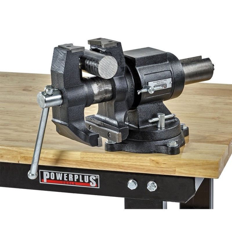 Multifunctionele bankschroef 125 mm. draaibare uitvoering met aambeeld Multifunctionele bankschroef 125 mm. draaibare uitvoering met aambeeld