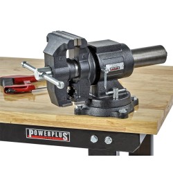 Multifunctionele bankschroef 125 mm. draaibare uitvoering met aambeeld Multifunctionele bankschroef 125 mm. draaibare uitvoering met aambeeld