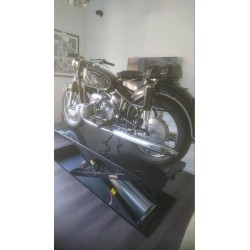 Extra lange heftafel motorfiets pneumatisch met verlengset zwart