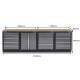 Werkbank set met hardhouten werkblad, gereedschapskast - 14 laden - 272 x 46 x 94,5 cm