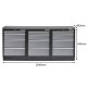 Werkbank set met metaal omkleed blad - 12 laden - 204 x 46 x 94,6 cm