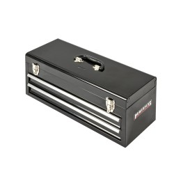 Gereedschapskist zwart, gevuld met 84 delen gereedschap in foam inleg Gereedschapskist zwart, gevuld met 84 delen gereedschap in foam inleg