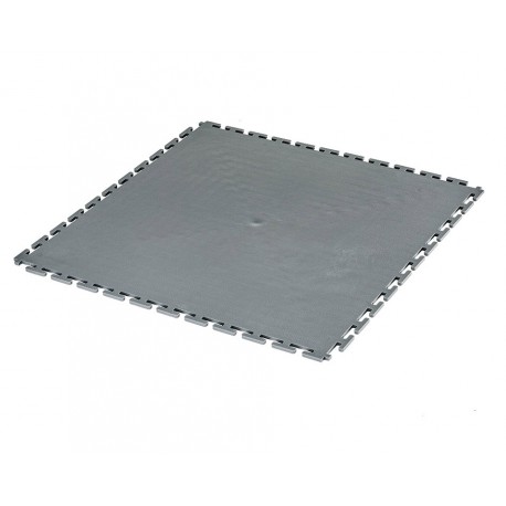 PVC kliktegel grijs 500 x 500 x 6 mm. Vloertegel voor industrieel gebruik - hamerslag anti slip profiel