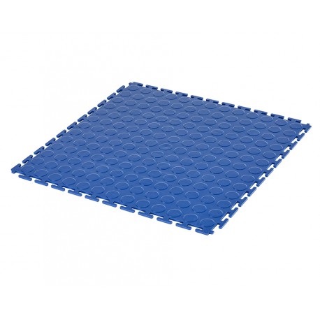 PVC kliktegel blauw 500 x 500 x 7 mm. - Industriële werkplaatstegel met ronde noppen