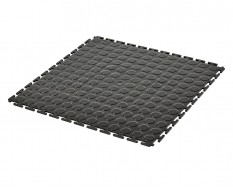 PVC kliktegel zwart 500 x 500 x 7 mm. - Industriële werkplaatstegel met ronde noppen