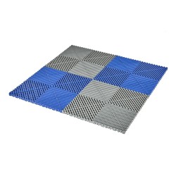 Open kliktegel blauw 400 x 400 x 18 mm. - harde kunststof tegel met open structuur