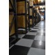 PVC kliktegel zwart 500 x 500 x 6 mm. Vloertegel voor industrieel gebruik - hamerslag anti slip profiel