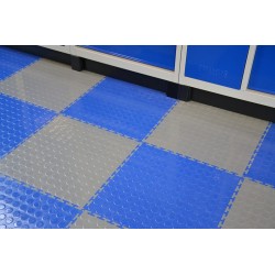 PVC kliktegel grijs 500 x 500 x 7 mm. - Industriële werkplaatstegel met ronde noppen