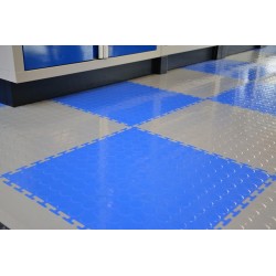 PVC kliktegel grijs 500 x 500 x 7 mm. - Industriële werkplaatstegel met ronde noppen