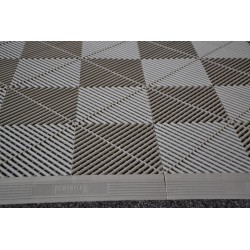 Open kliktegel grijs 400 x 400 x 18 mm. - harde kunststof tegel met open structuur