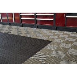 Open kliktegel grijs 400 x 400 x 18 mm. - harde kunststof tegel met open structuur
