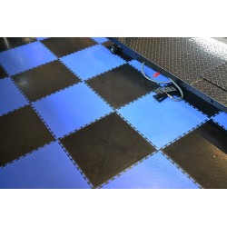 PVC kliktegel blauw 500 x 500 x 6 mm. Vloertegel voor industrieel gebruik - hamerslag anti slip profiel