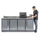 Professionele werkbank – montagetafel 215 x 70 x 95 cm. met 12 laden en 2 gereedschapskasten