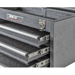 Gereedschapskist matzwart met drie laden en ladenblokkering Gereedschapskist matzwart met drie laden en ladenblokkering