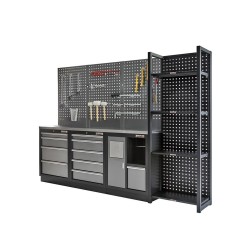 Magazijnstelling grijs antraciet - 68 x 46 x200 cm met gereedschapsbordprofiel Magazijnstelling grijs antraciet - 68 x 46 x200 cm met gereedschapsbordprofiel