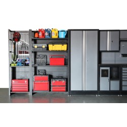 Magazijnstelling grijs antraciet - 68 x 46 x200 cm met gereedschapsbordprofiel Magazijnstelling grijs antraciet - 68 x 46 x200 cm met gereedschapsbordprofiel