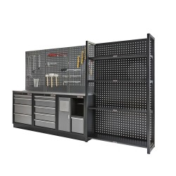Magazijnstelling grijs antraciet - 120 x 46 x 200 cm met gereedschapsbordprofiel Magazijnstelling grijs antraciet - 120 x 46 x 200 cm met gereedschapsbordprofiel