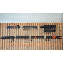 Uitgebreid opbergsysteem - tuingereedschap ophangen - opbergen - opbergsysteem - ophangsysteem  aan de muur