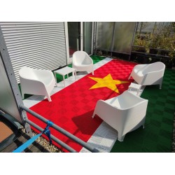 Open kliktegel groen 400 x 400 x 18 mm. - harde kunststof tegel met open structuur Open kliktegel groen 400 x 400 x 18 mm. - harde kunststof tegel met open structuur