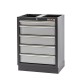 Werkbank set met MDF werkblad met RVS plaat omkleed - 10 laden - 204 x 46 x 94,6 cm. Werkbank met laden - ladenblok