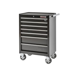 Gereedschapswagen zwart, 5 laden gevuld met gereedschap in foam inleg