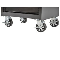 Werkbank zwart 200 cm met zinken werkblad en gereedschapswagen Werkbank zwart 200 cm met zinken werkblad en gereedschapswagen