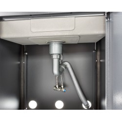 Werkbank set met MDF werkblad met RVS plaat omkleed - 10 laden - 204 x 46 x 94,6 cm. Werkbank met laden - ladenblok