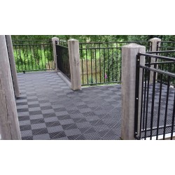 Open kliktegel blauw 400 x 400 x 18 mm. - harde kunststof tegel met open structuur