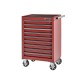 Gereedschapswagen rood met 6 gevulde laden - soft mat