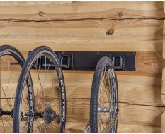 Metalen strip 60 cm met drie fietswiel ophanghaken - fietswielen ophangen