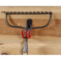 Dubbele wandhaak – ophangbeugel van metaal 4 x 10 x 14 cm. licht gebogen.- ovaal