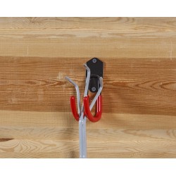 Dubbele wandhaak – ophangbeugel van metaal 4 x 10 x 14 cm. licht gebogen.- ovaal