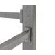 Werkbank grijs 200 cm met hardhouten blad - open model