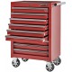 Gereedschapswagen rood met 6 gevulde laden - soft mat