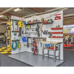 Wand opbergsysteem - 15 kunststof magazijnbakken 16 x 10 x 7,5 cm. + 3 metalen ophangstrippen 61 x 10 cm. Wand opbergsysteem - 15 kunststof magazijnbakken 16 x 10 x 7,5 cm. + 3 metalen ophangstrippen 61 x 10 cm.