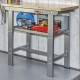 Werkbank 100 cm met hardhouten blad - grijs